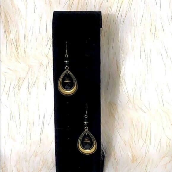 Black Gold Beads Dangling Fish Hook - Picture 1 of 4